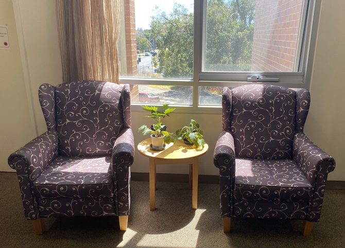 Vasey RSL Care Brighton East armchairs by a window